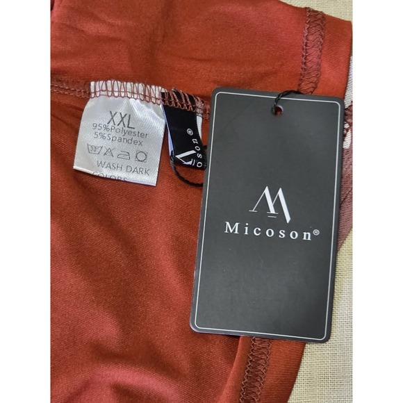 NWT Micoson women's XXL floral pleated tank top boho cottagecore rust tunic - Picture 5 of 7